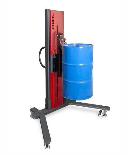 DENIOS vatheffer Secu Ex type M voor stalen vaten van 60- / 200-liter, chassis met spreiding, ATEX