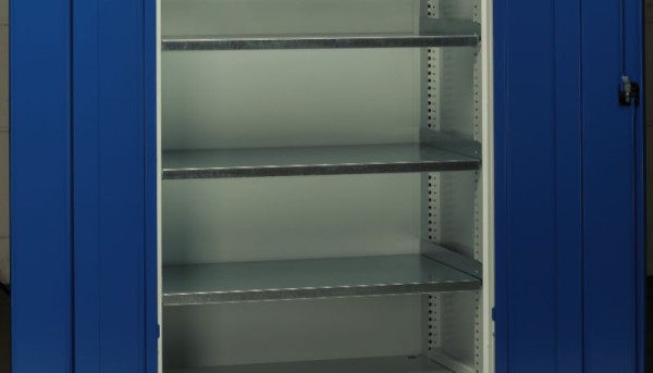 KLW legbord, verzinkt, met legborddragers Breedte: 658 Diepte: 633 Dikte: 30 mm, passend voor MGC machinezijkast, FB30Z01-658-633-080
