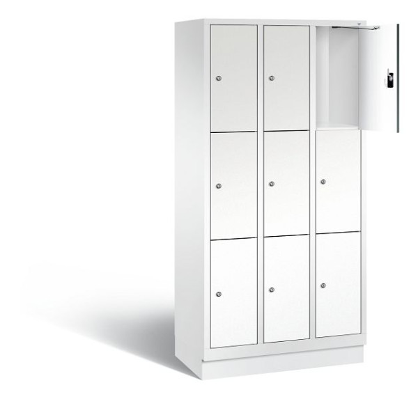 C+P lockerkast Evolo, H1800xB900xD500mm, kleur: verkeerswit / decor wit, 48020-303 S10250