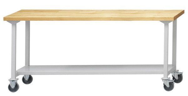 ANKE werktafel; mobiel; 2000 x 700 mm; RAL 7035; Plank van plaatstaal, 500 mm diep