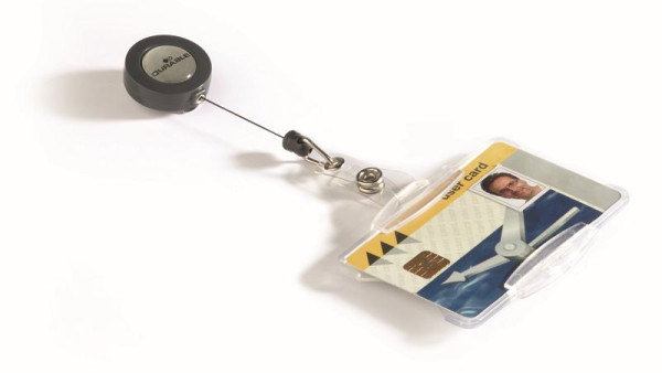 DURABLE ID-kaarthouder met jojo voor 1 ID-kaart, transparant, 10 stuks, 801119