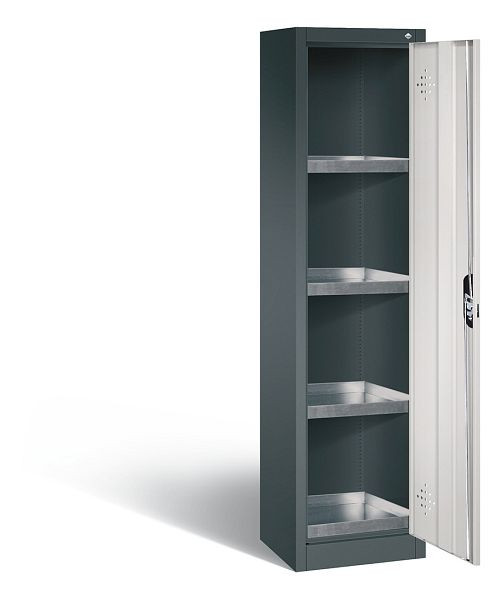 C+P klimaatkast Acurado, H1950xW502xD500mm, kleur: antracietgrijs/lichtgrijs, verzonken handgreep, 8901-315 S10171