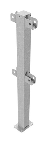 Schake beschermrail, stalen buis 70 x 70 mm, steunpaal voor deuvelbevestiging, middenstijl voor boven- en knierail, thermisch verzinkt, 4271P