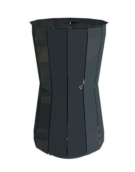 Renner staande afvalbak ca. 80 L in stijlvol design, thermisch verzinkt en gepoedercoat, antracietgrijs, 7098-00PB 7016