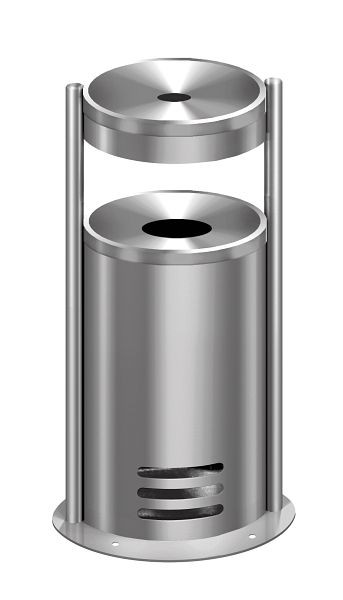 Kerkmann veiligheidsasbak tec-art E, Ø 320, H 640 mm, roestvrij staal, 34629181