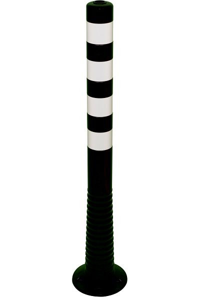 Schake Flexi paal zwart witte strepen Ø 80 mm, hoogte 1000 mm Ø 80 mm, PUR, 4 reflecterende strips, incl. 3 schroeven en pluggen, 412221BS