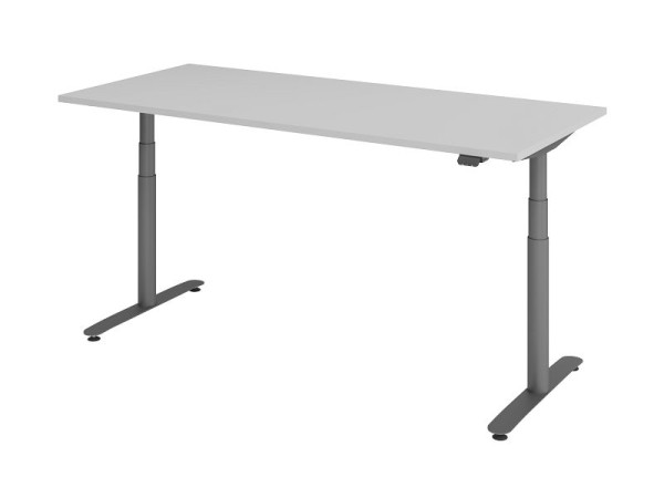 Hammerbacher zit-sta bureau elektrisch 180x80cm grijs/grafiet, VXDLR19/5/G