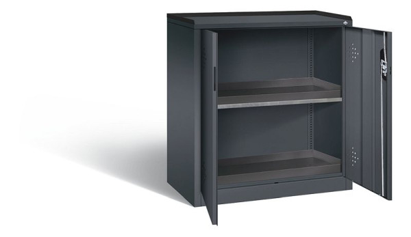 C+P klimaatkast Acurado, H1000xW930xD500mm, kleur: zwart-grijs, verzonken handgreep, 8821-316 S10074