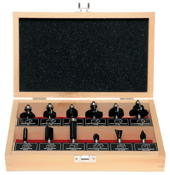 Projahn bovenfrees set 12 stuks in houten kist, 19299