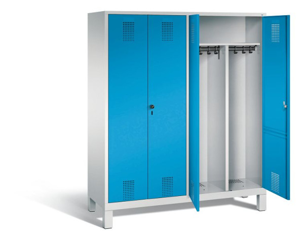 C+P zwart wit kastje Evolo, H1850xW1590xD500mm, kleur: lichtgrijs/lichtblauw, 48012-42 S10036