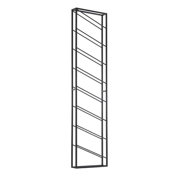 Wohnling wijnrek wand metaal zwart 36x150x8 cm groot voor 8 flessen, design wandplank voor de keuken, hangend flessenrek, smal aan de muur gemonteerd, WL6.686