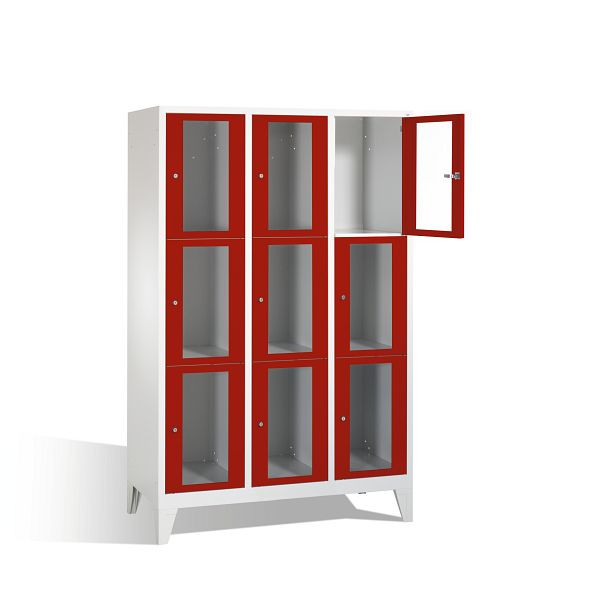 C+P lockerkast Classic, H1850xB1200xD500mm, kleur: lichtgrijs/robijnrood, 8010A323 S10001