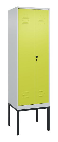 C+P Umkleidespind Classic PLUS SW, Gestell, 2 Abteile, 2120x600x500mm, 7035/0024, Drehriegel, 0800327-20 S10010