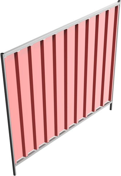 Schake bouwhek trapeze, plaatcoating: rood, hoogte: 2,0 m, 3B2022R