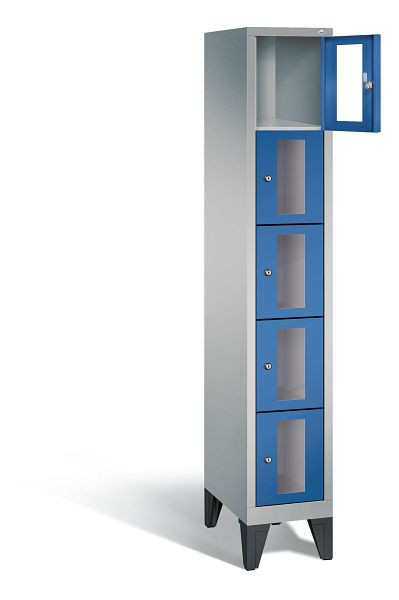 C+P lockerkast Classic, H1850xB320xD500mm, kleur: wit aluminium / gentiaanblauw, 8010A105 S10010