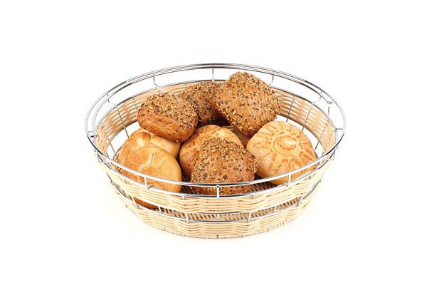 APS buffetmand -ROND-, Ø 40 cm, hoogte: 12,5 cm, polypropyleen, lichtbeige, met draadframe, 40149