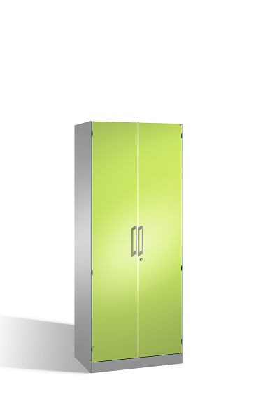 C+P vleugeldeurkast Asisto, H1980xB800xD435mm, kleur: wit aluminium / virid green, beugelgreep, 5 niveaus, 141003-000 S10201