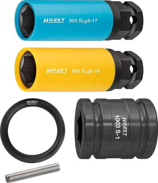 Hazet impact, doppenset machineschroevendraaier, met speciale zeskant, hol vierkant 12,5 mm, buitenzeskant 24 mm, 903SLG6/5