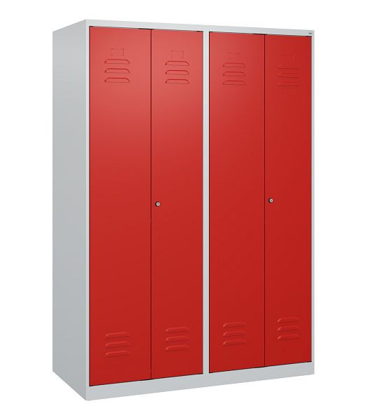 C+P Umkleidespind Classic PLUS SW, 4 Abteile, 1700x1200x500mm, 7035/3020, Zylinderschlösser, 0800027-40 S10015
