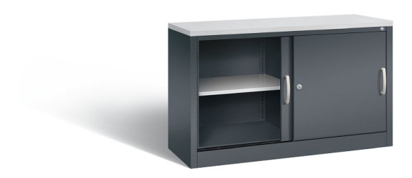 C+P dressoir met schuifdeuren Acurado, H720xB1200xD400mm, kleur: antracietgrijs, beugelgreep, 2 niveaus, 5723-00 S10463