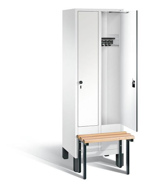 C+P Evolo kleerkast, H1850xW610xD815mm, kleur: verkeerswit / decor wit, 48030-20 S10143