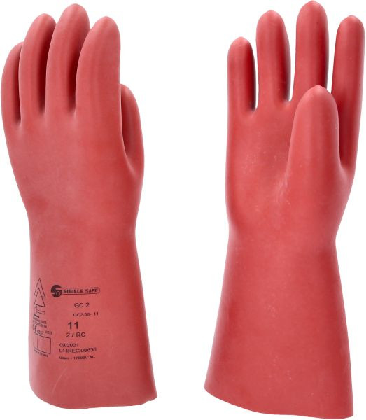 KS Tools Elektriciensbeschermhandschoen met mechanische bescherming, maat 11, klasse 2, rood, 117.0076