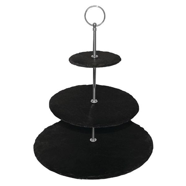 Olympia taartplateau leisteen 3 verdiepingen, GF991