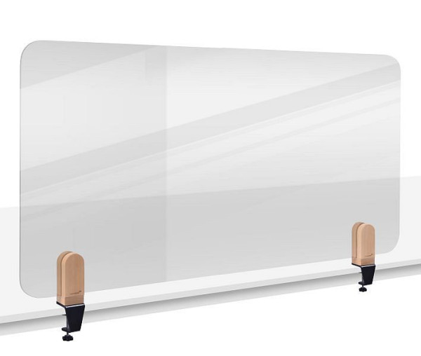 Legamaster ELEMENTS transparant tafelschot 60x120cm acryl incl. 2 tafelklemmen, 7-209711