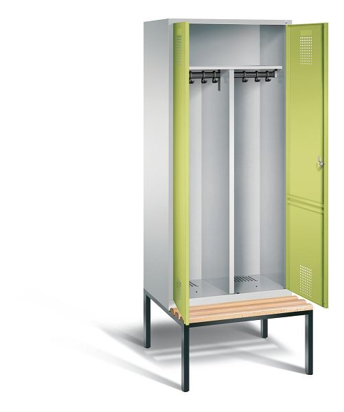 C+P zwart wit kastje Evolo, H2090xW810xD815mm, kleur: lichtgrijs / virid groen, 48052-22 S10040