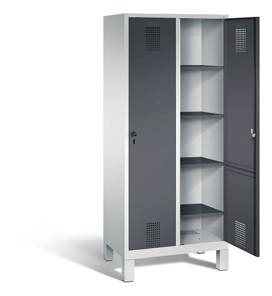 C+P washok Evolo, H1850xW810xD500mm, kleur: lichtgrijs / zwartgrijs, 48010-22B S10020