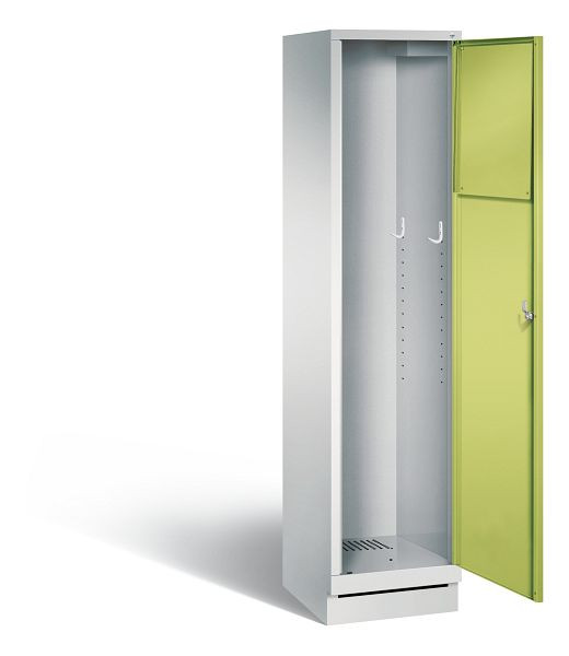 C+P wasverzamelkast Evolo, H1800xB420xD500mm, kleur: lichtgrijs / virid groen, 48170-210 S10245