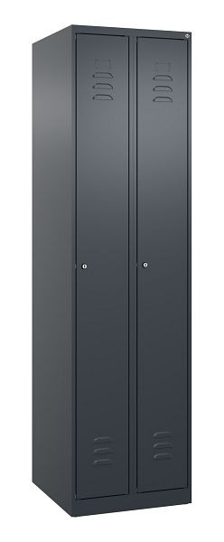 C+P Umkleidespind Classic PLUS, 2 Abteile, 1850x500x500mm, 7016/7016, Zylinderschlösser, 080000-29 S10016