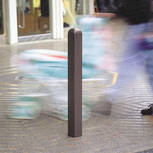 DENIOS stadspaal staal, thermisch verzinkt gelakt, voor plaatsing in beton, 90 x 90 mm, hoogte boven de grond 940 mm, 310854
