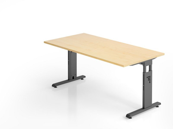 Hammerbacher bureau OS16, 160 x 80 cm, blad: esdoorn, 25 mm dik, 2 mm ABS rand, rechthoekige vorm, VOS16/3/G