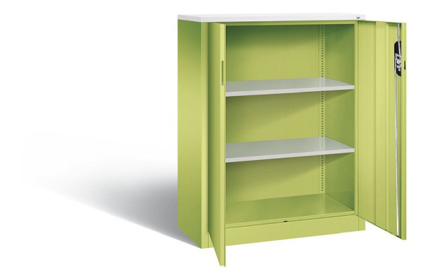 C+P kantoorkast Acurado, H1200xB930xD400mm, kleur: Viridin groen / Viridin groen, verzonken handgreep, 3 niveaus, 9267-1200 S10284