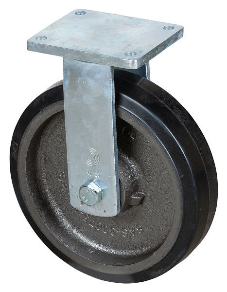 BS Rollen zwaarlastwiel, bokwiel, wielbreedte 75 mm, wiel-Ø 300 mm, draagvermogen 850 kg, zwarte elastische banden, gegoten, kogellagers, RR110.B81.300