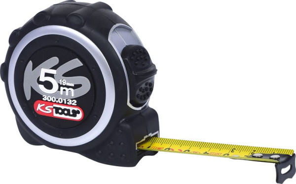 KS Tools rolmaat met slot, zwartgrijs, 5m, 19mm, 300.0132