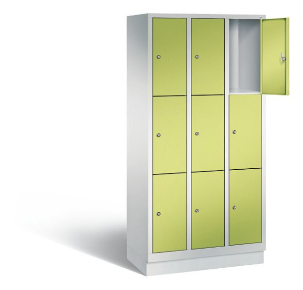 C+P lockerkast Evolo, H1800xB900xD500mm, kleur: lichtgrijs / virid groen, 48020-303 S10095