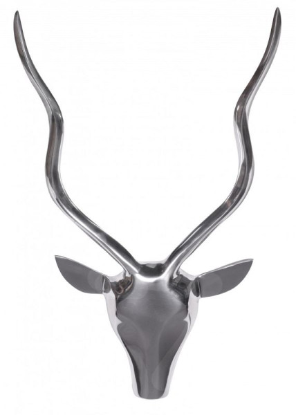 Wohnling Decoratieve Hertengewei S Aluminium Wanddecoratie Landhuisstijl Zilver Metaal Modern Design Hertenkop Landhuisgewei Muur Groot WL1.254
