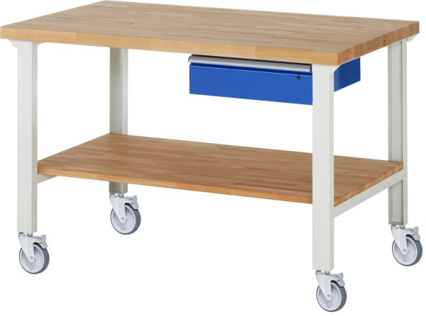 RAU verrijdbare werkbank 7001A7, 1500x900x1000mm, 4 zwenkwielen, 05-7001A7-159B4S4.11