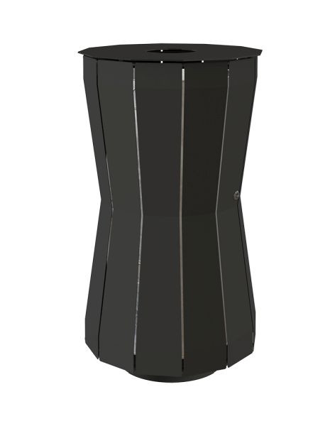 Renner staande afvalbak ca. 80 L in stijlvol design, thermisch verzinkt en gepoedercoat, zwartgrijs, 7098-00PB 7021