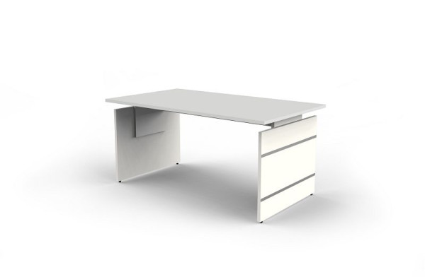 Kerkmann in hoogte verstelbaar zijbureau, vorm 4, B 1600 x D 800 x H 680-760 mm, lichtgrijs, 11466511