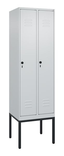C+P Umkleidespind Classic PLUS, Gestell, 2 Abteile, 2120x600x500mm, 7035/7035, Drehriegel, 0800307-20 S10009