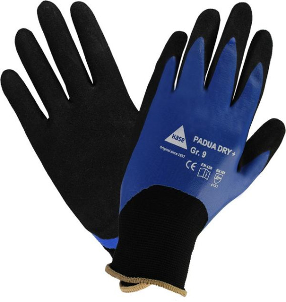 Hase Safety PADUA DRY +, 5-Fg.-Sicherheitshandschuhe, Nylon/Nitril, Größe: 9, VE: 10 Paar, 508680-9