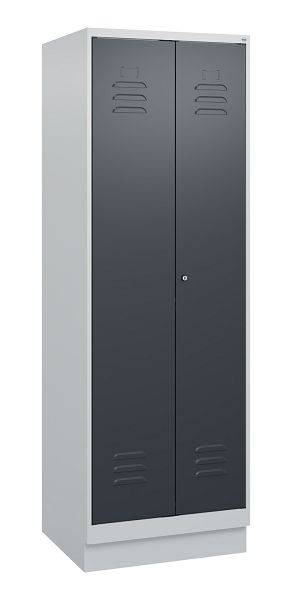 C+P luierkluis Classic PLUS SW, onderbouw, 2 vakken, 1800x600x500mm, 7035/7016, cilinderslot, 0800227-20 S10023