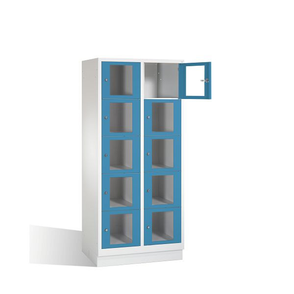C+P lockerkast Classic, H1800xW810xD500mm, kleur: lichtgrijs / lichtblauw, 8020A225 S10003