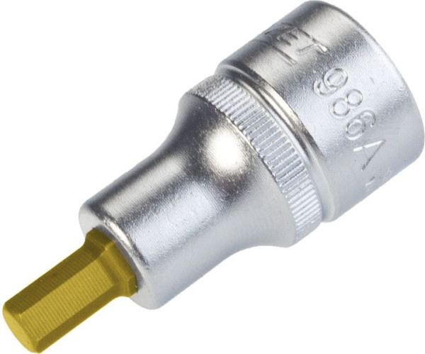 Hazet schroevendraaierdop, hol vierkant 12,5 mm (1/2"), zeshoekig profiel, 1/4", 986A-1/4