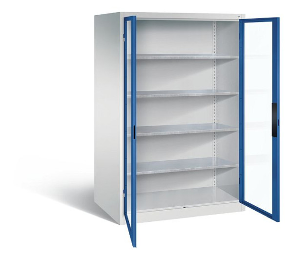 C+P gereedschapskast Acurado, H1950xB1200xD800mm, kleur: lichtgrijs / gentiaanblauw, verzonken handgreep, 8934-055 S10119