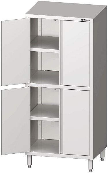 Stalgast hoge kast, hoogte 1800 mm, met vleugeldeuren, met twee kasten, gelast