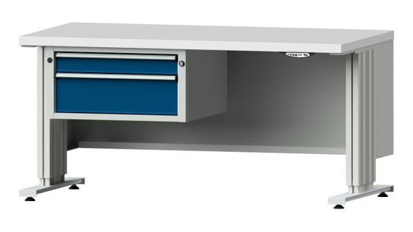 ANKE werkbanken werktafel LIFT met onderstel, model 501 VL, 1500 x 800 x 740-1140 mm, RAL 7035/5010, KSP 40 mm, 405.211